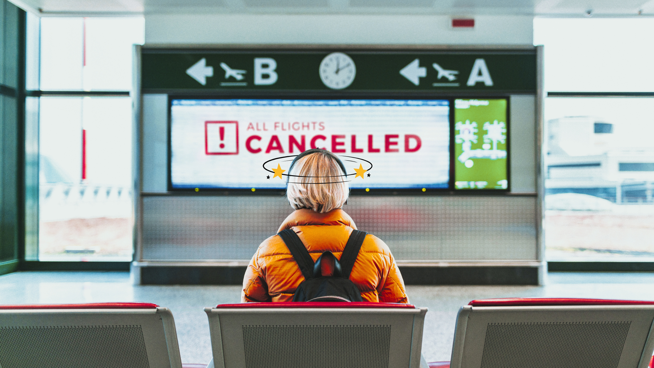 En attendant son vol à l'aéroport