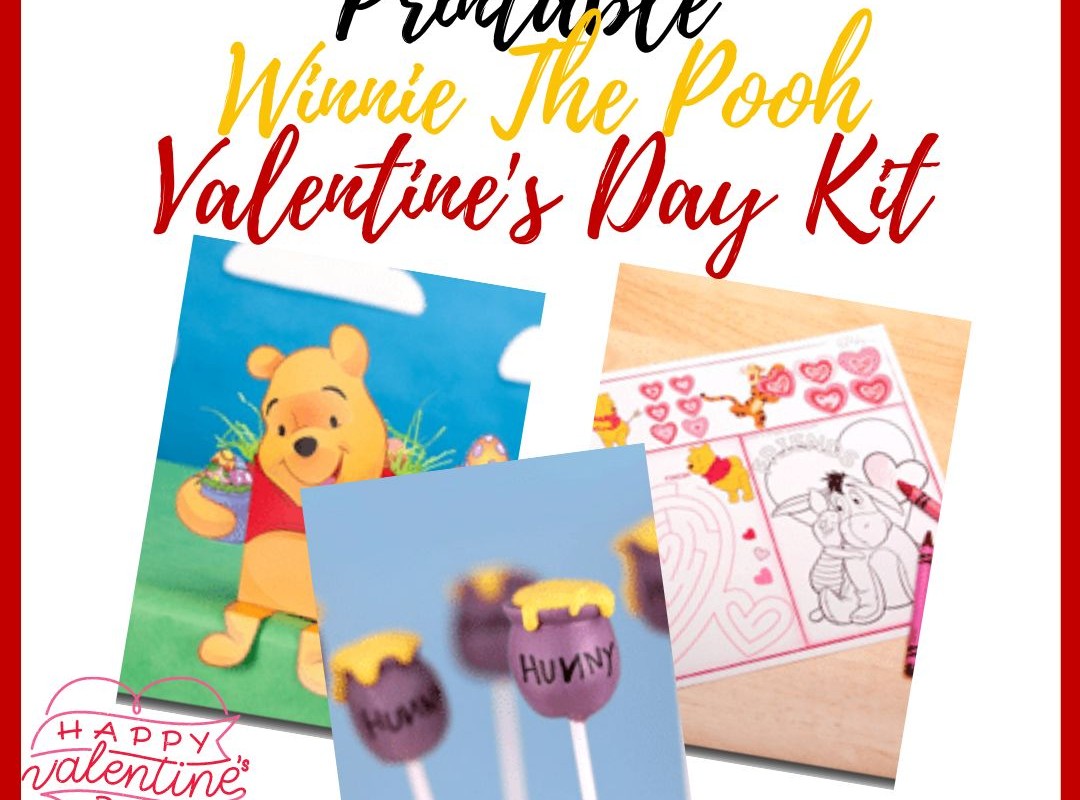 Printable Winnie The Pooh Valentine's Day Kit
